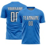 Sports Shape White-Black Sublimation Uniform Jersey Soccer Blue Powder Geometric Custom